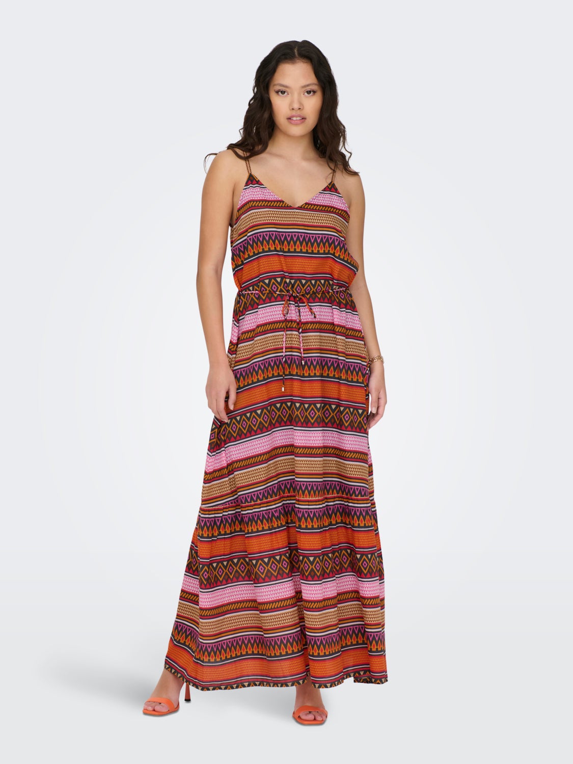 Maxi dress with thin straps