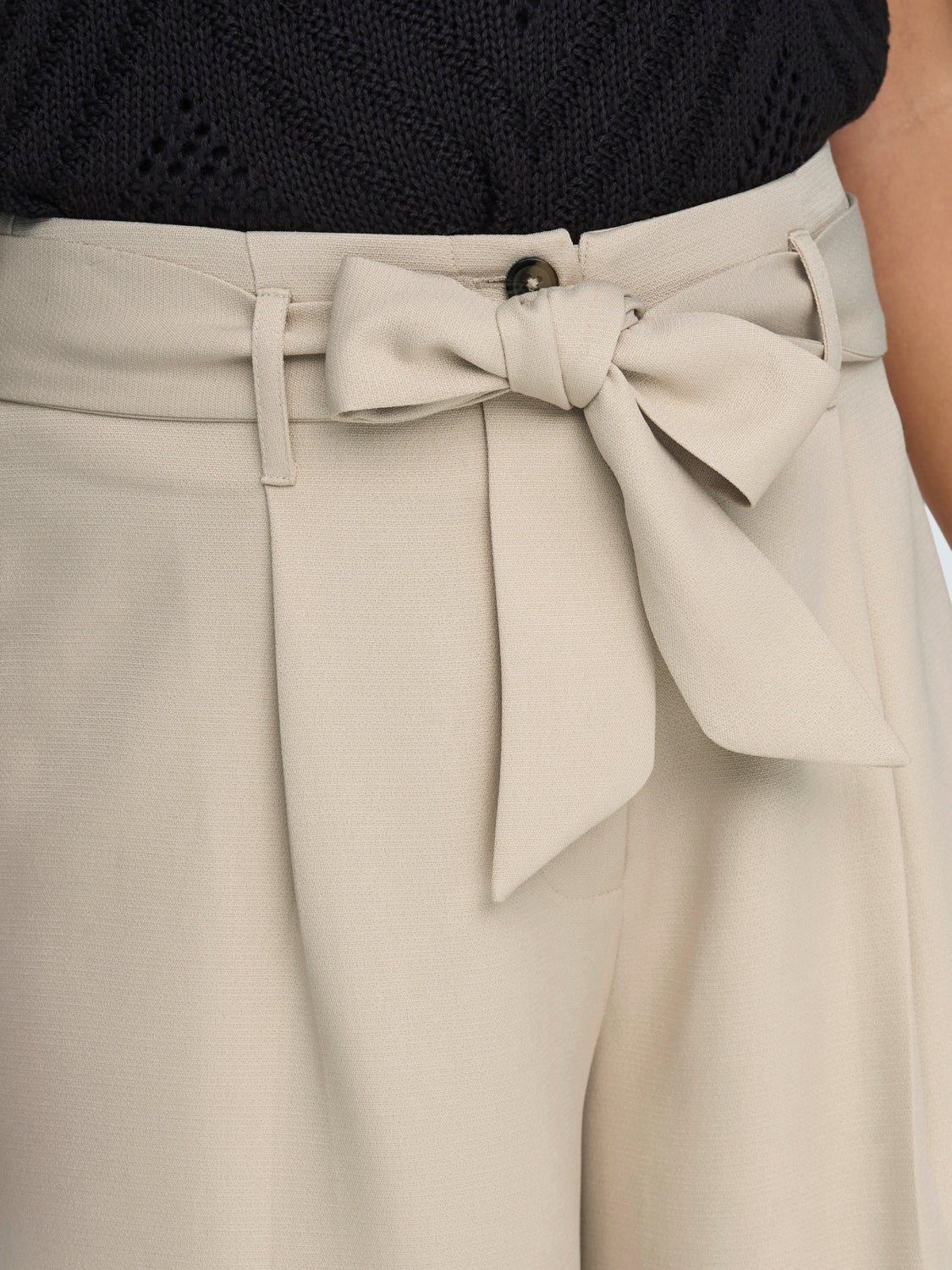 High Waisted Wide Pants With Belt