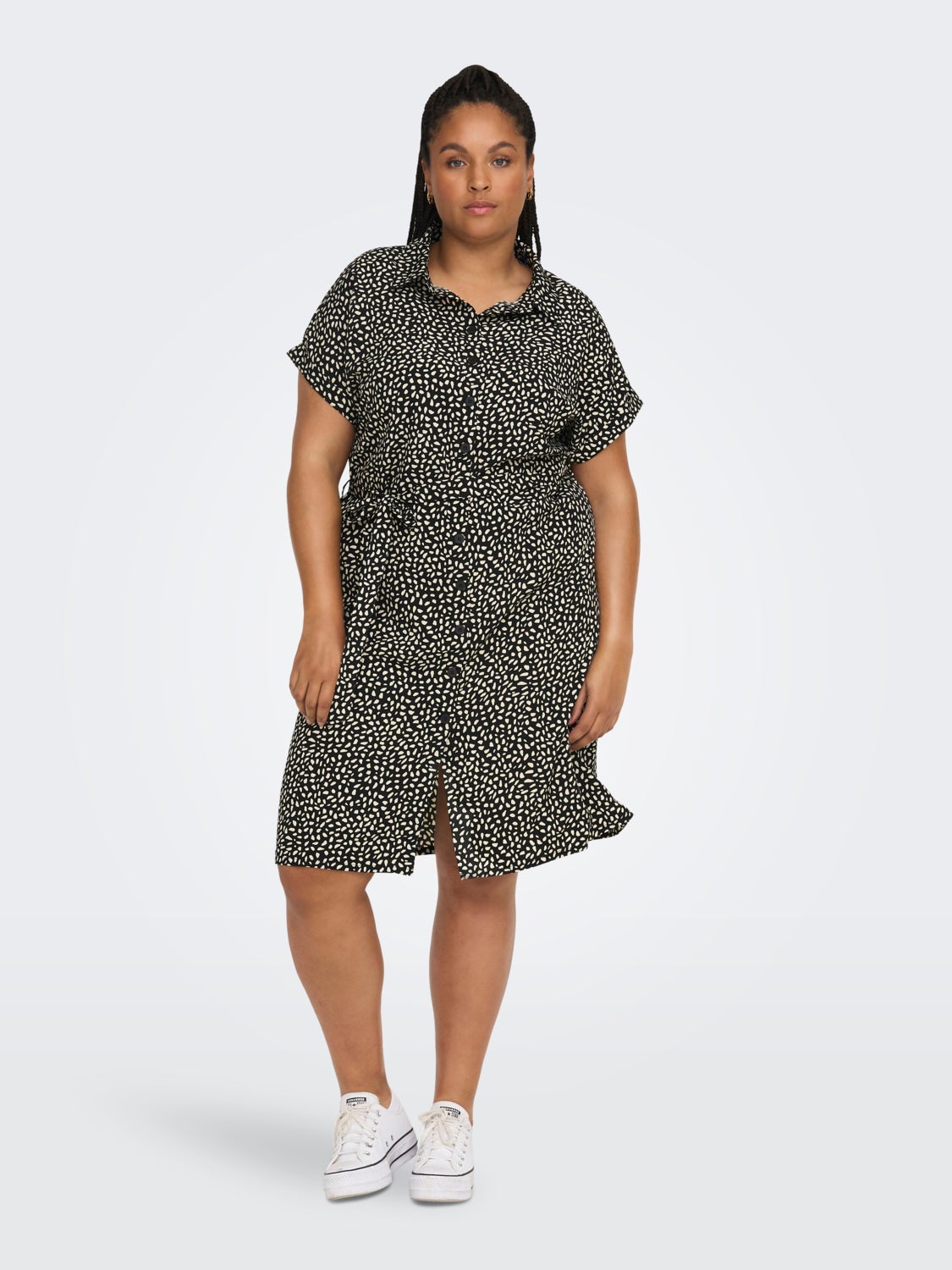 Curvy tie belt Shirt dress