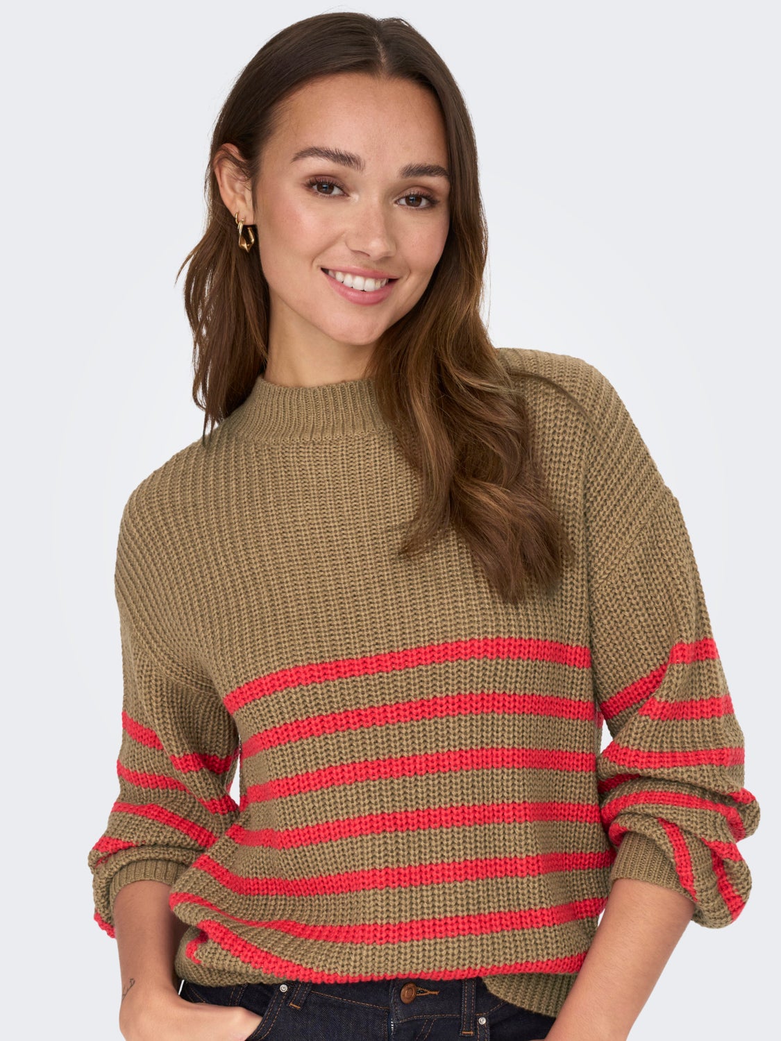 Striped knitted pullover