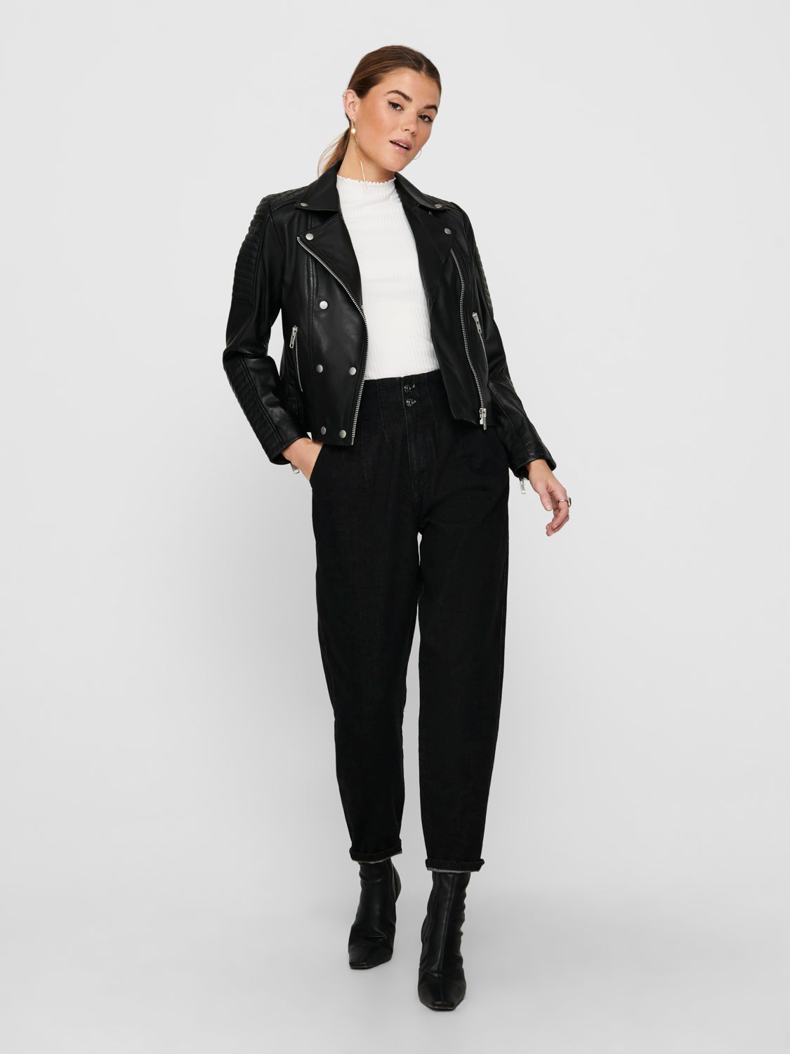 Leather biker Jacket