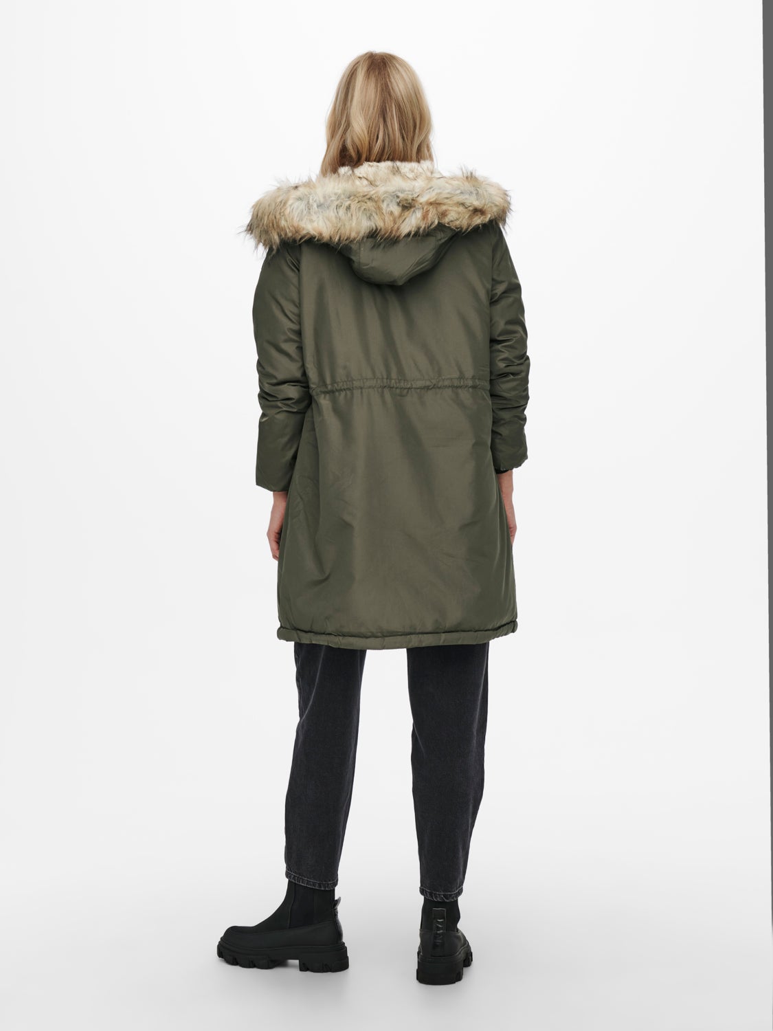 Long faux fur hooded Parka