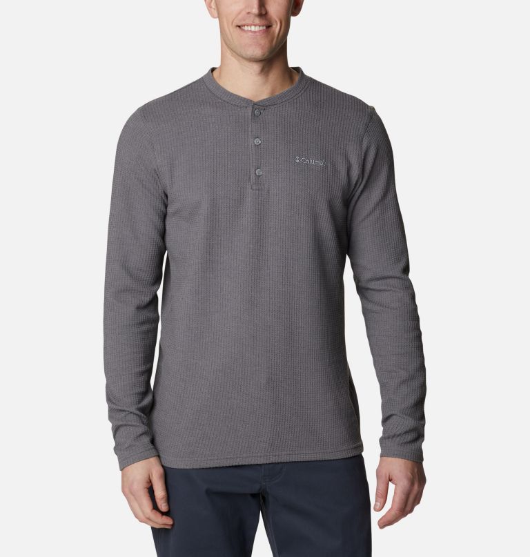 Columbi Men' Pin Peak Waffl Lon Sleev Henley