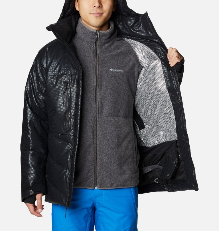 Columbi Men' Powde Keg Blac Dot Dow Jacket
