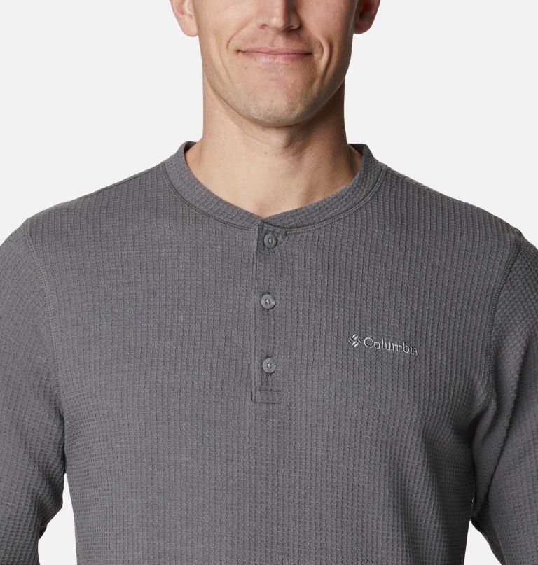 Columbi Men' Pin Peak Waffl Lon Sleev Henley