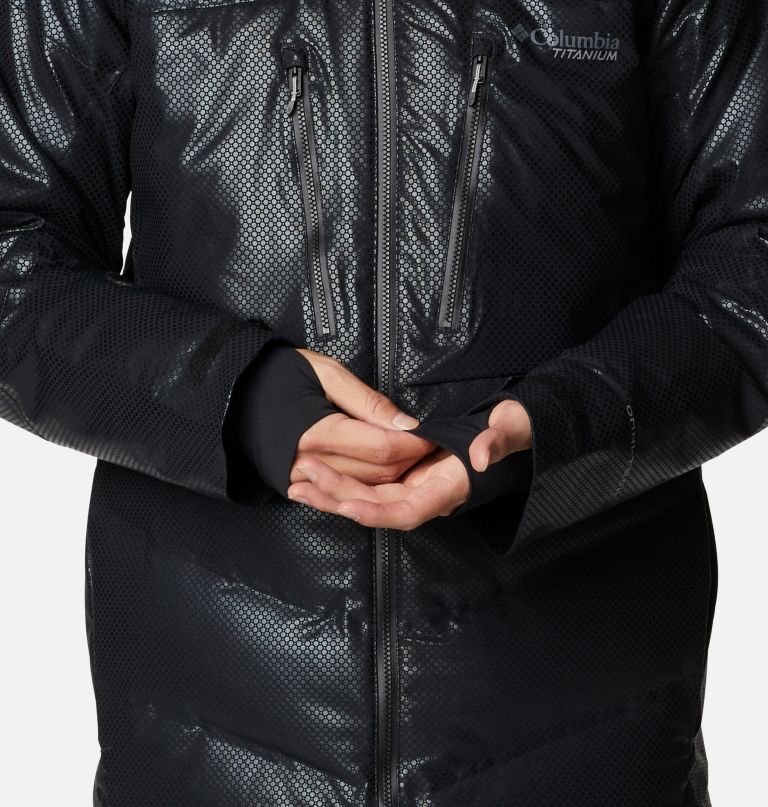 Columbi Men' Powde Keg Blac Dot Dow Jacket