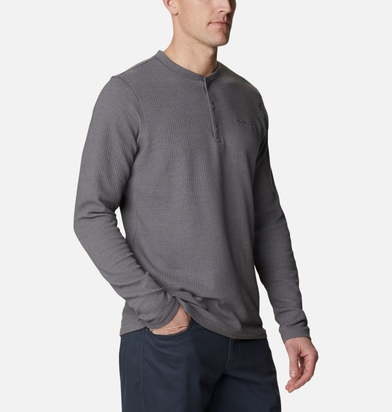 Columbi Men' Pin Peak Waffl Lon Sleev Henley