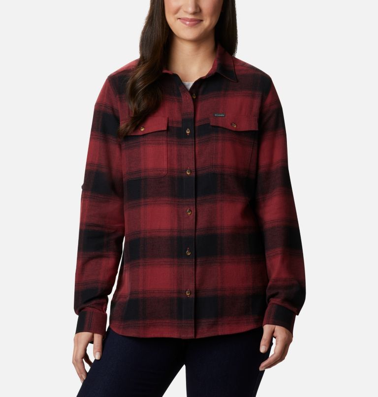 Columbi Women' Pin Street Stretc Flannel