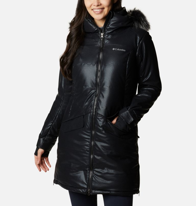 Columbi Women' Barret Spur I Blac Dot Dow Parka
