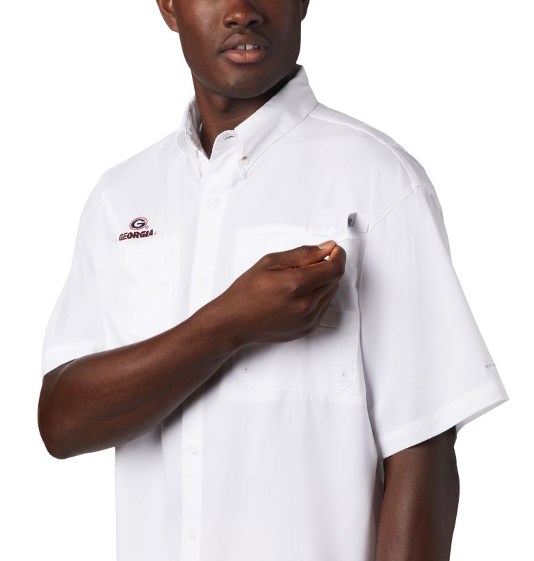 Columbi Men' Collegiat PF Tamiami Shor Sleev Shir  Georgia