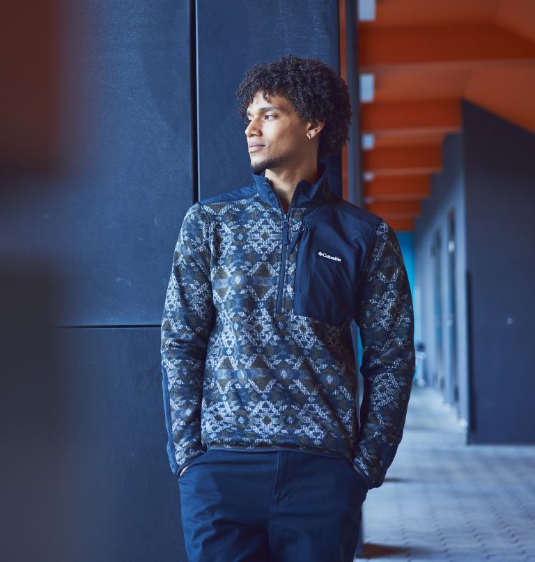 Columbi Men' Sweate Weather Fleec Printe Hal Zi Pullover