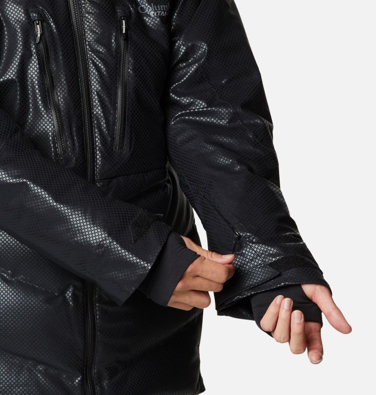 Columbi Men' Powde Keg Blac Dot Dow Jacket