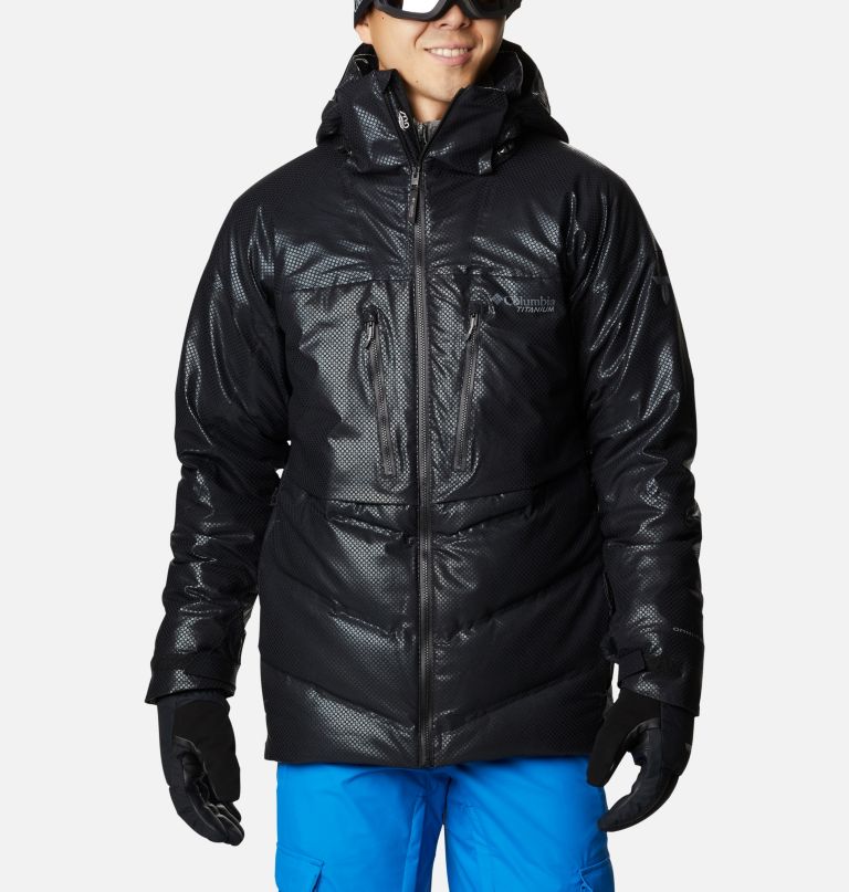 Columbi Men' Powde Keg Blac Dot Dow Jacket