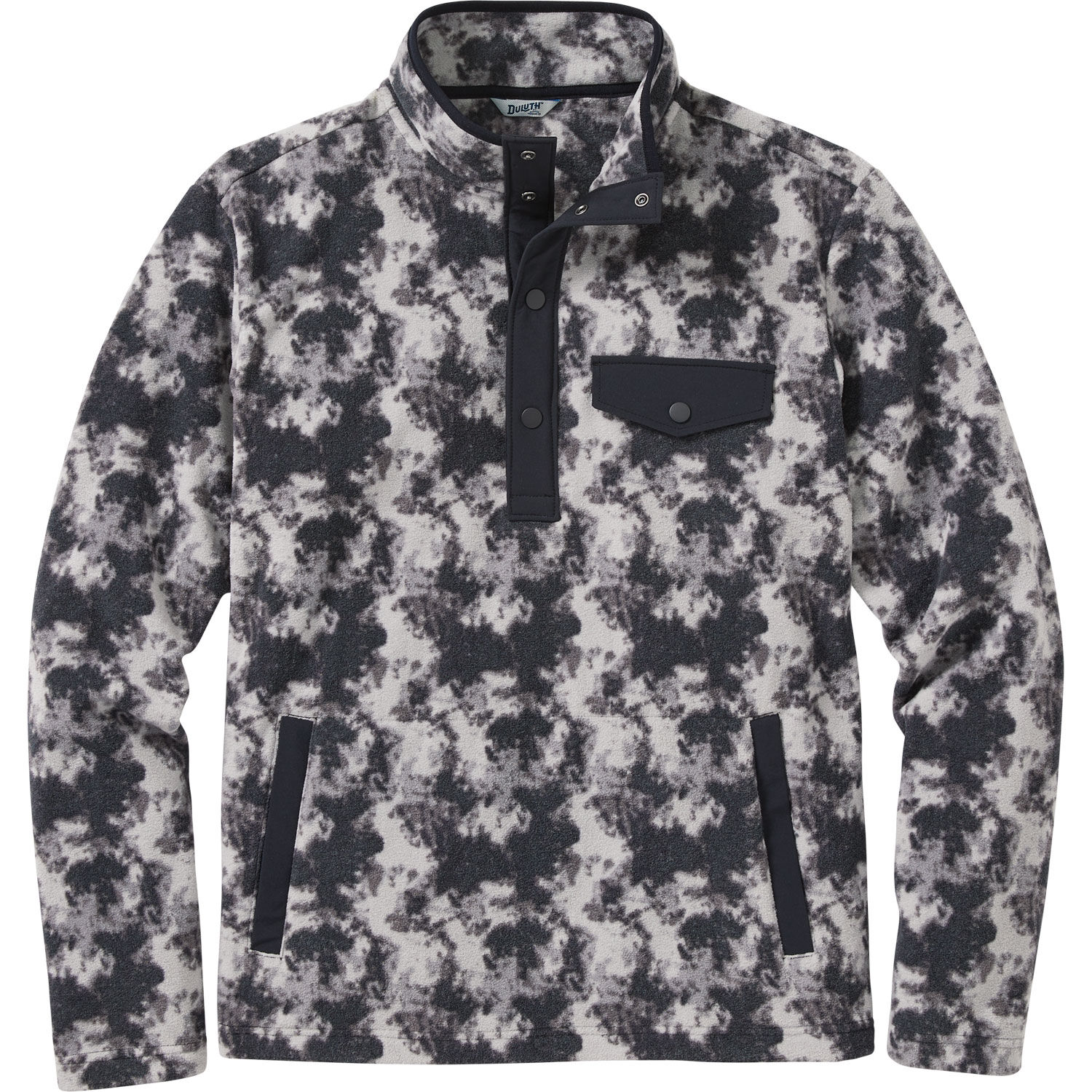 Men's Doubleback Printed Fleece Button Mock Pullover