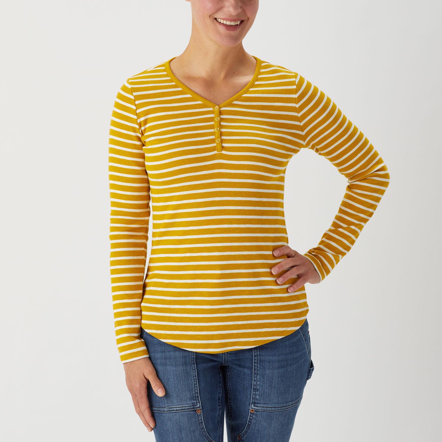 Women's Makers Studio Cotton Rib Slub Henley