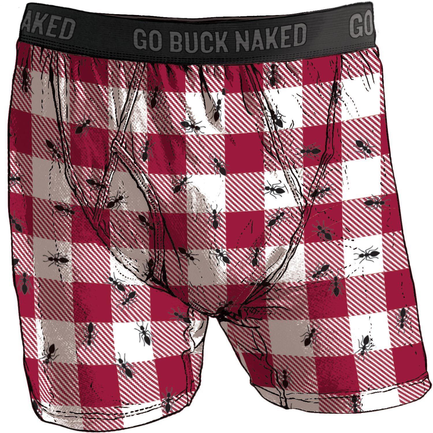 Men's Go Buck Naked Pattern Boxer Briefs