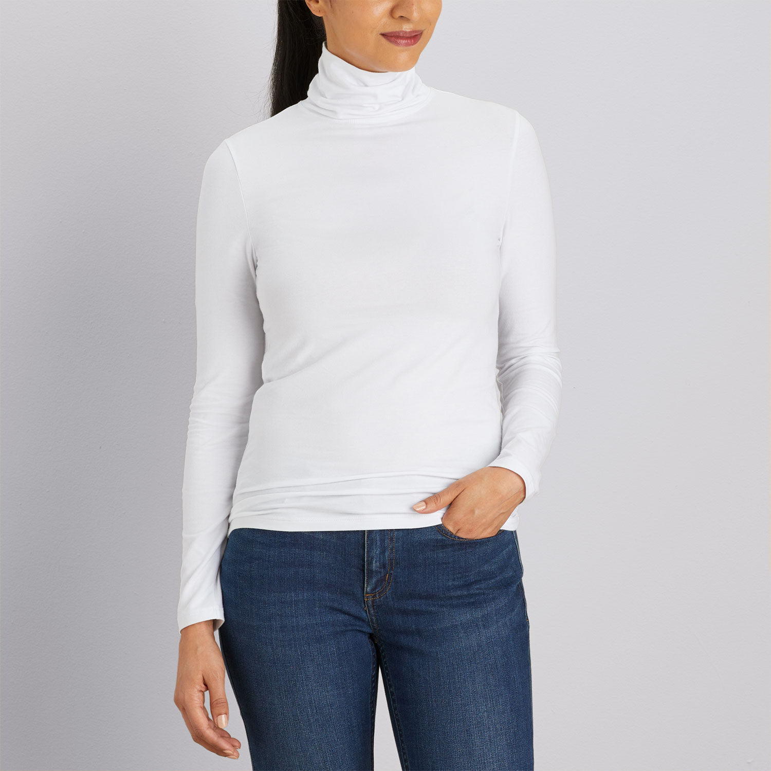 Women's No-Yank Long Sleeve Turtleneck T-Shirt