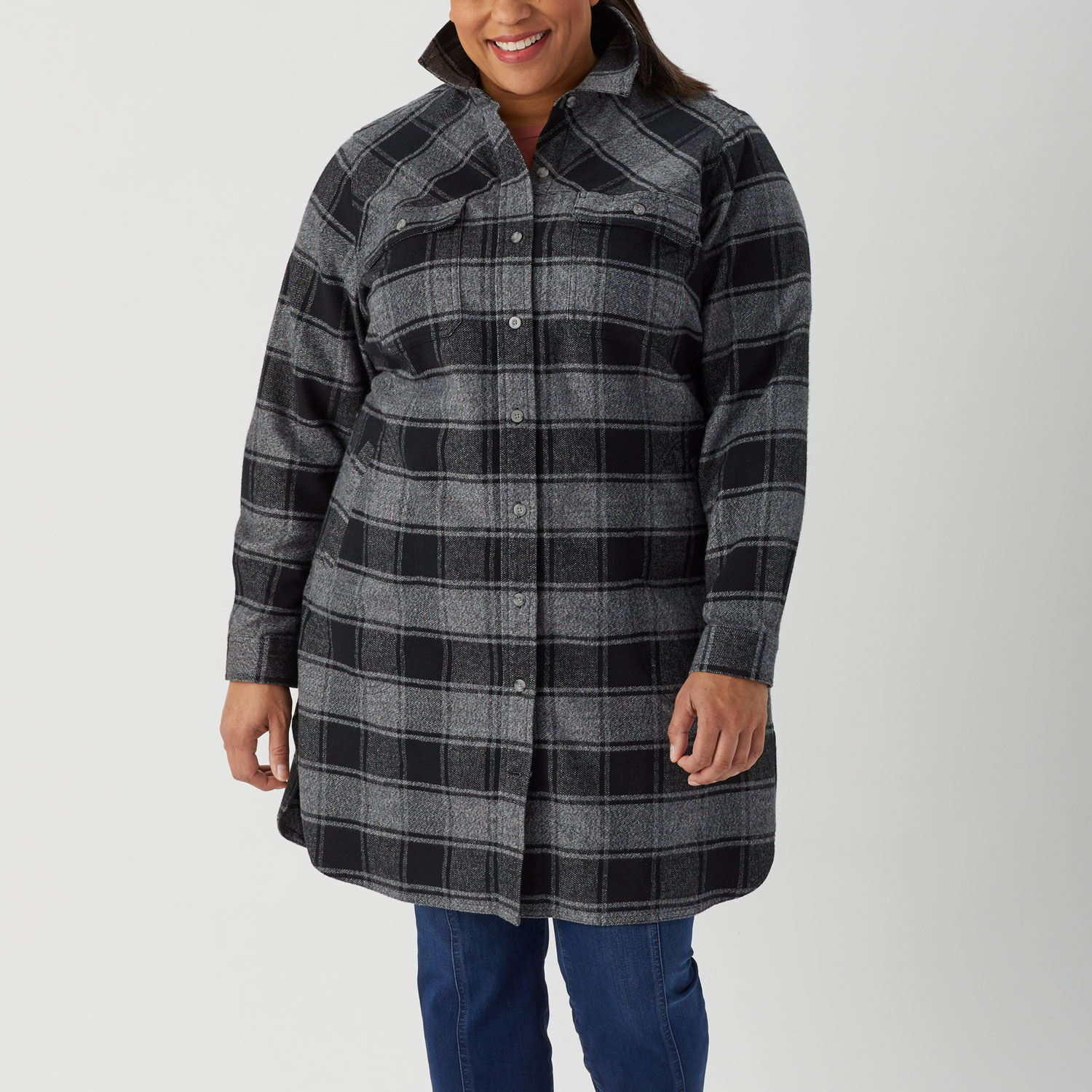 Women's Plus Folklore Flannel Duster