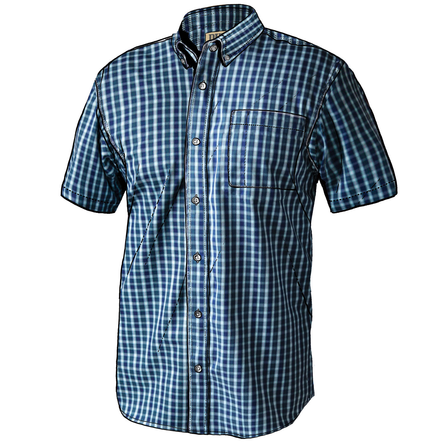 Men's Magnet Front Wrinklefighter Short Sleeve Pattern Shirt