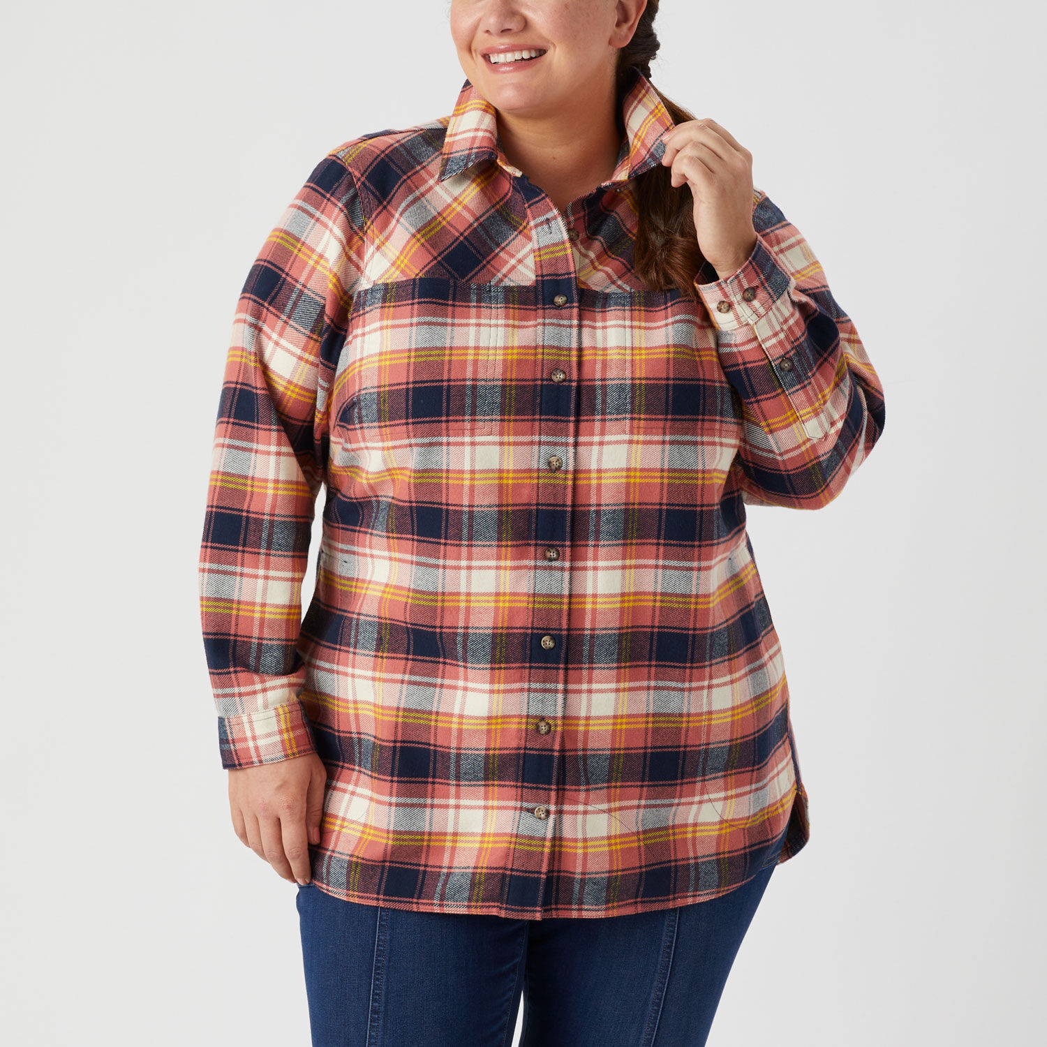 Women's Plus Folklore Flannel Tunic