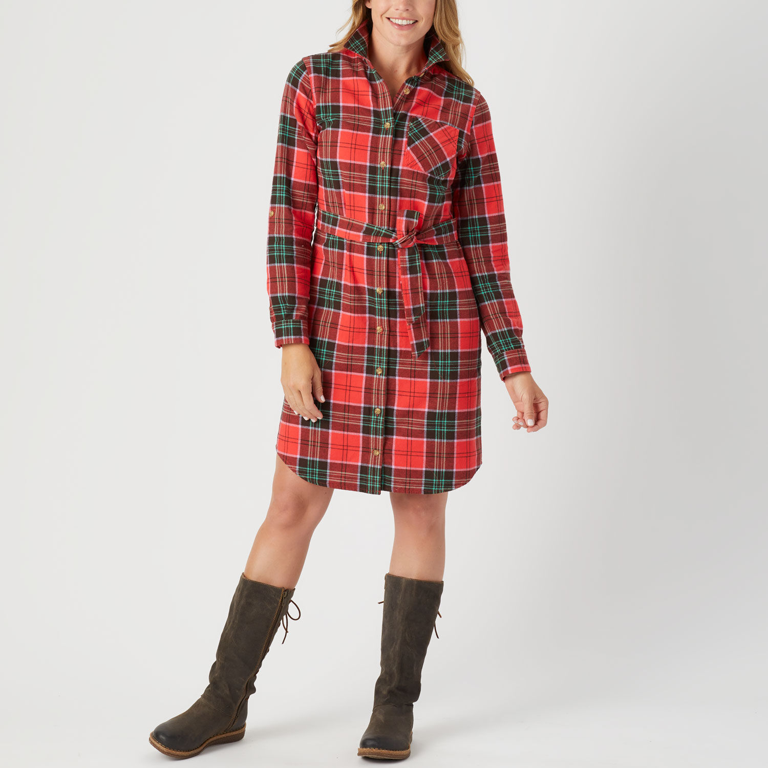 Women's Free Swingin' Flannel Shirtdress