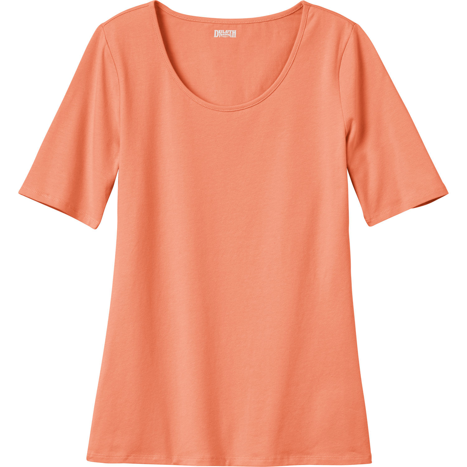Women's No-Yank Scoopneck Elbow Sleeve T-Shirt