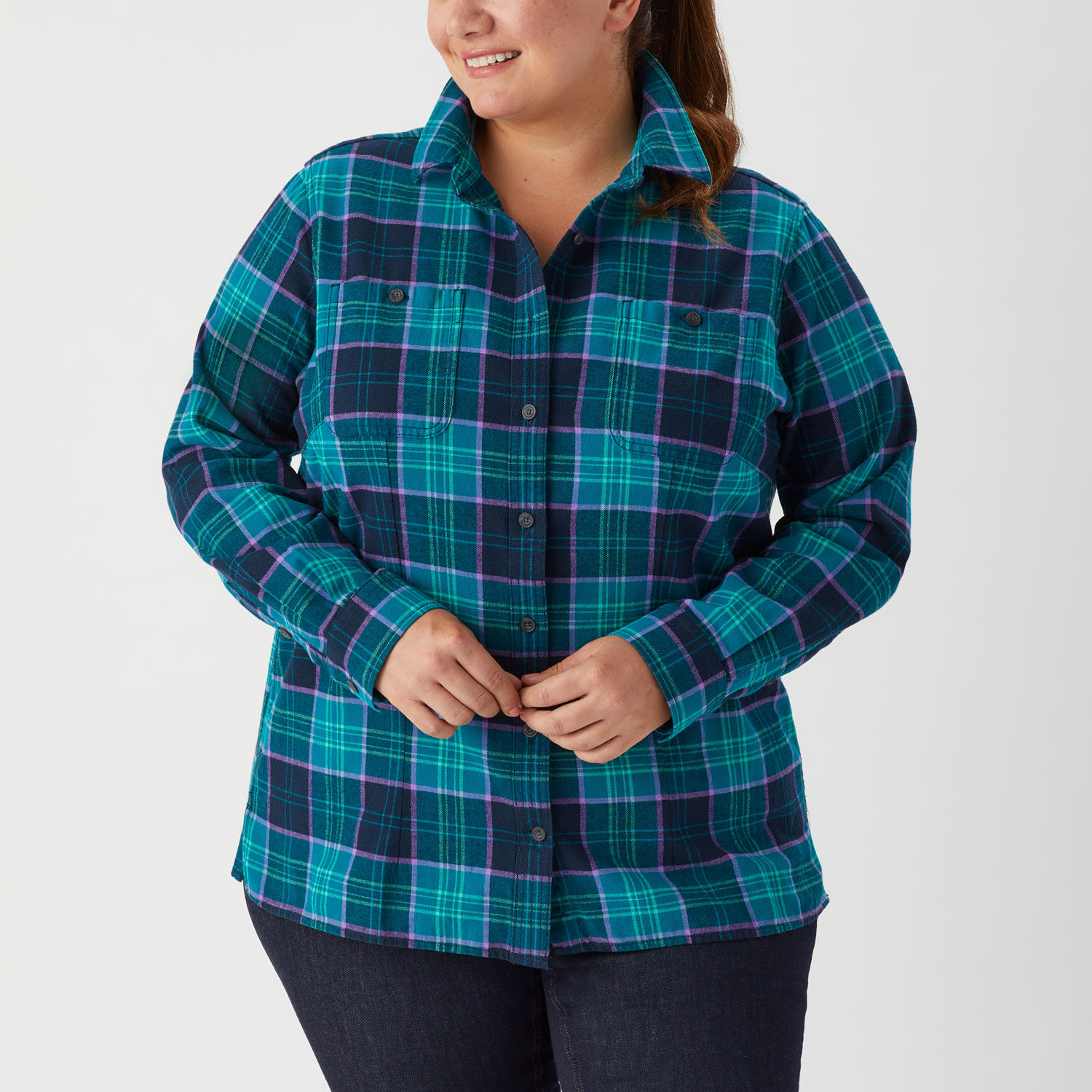 Women's Plus Free Swingin' Flannel Shirt