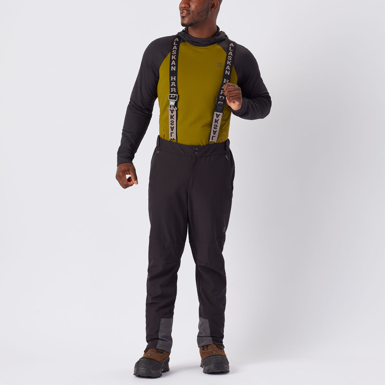 Men's AKHG Free Clime Soft Shell Pants with Suspenders