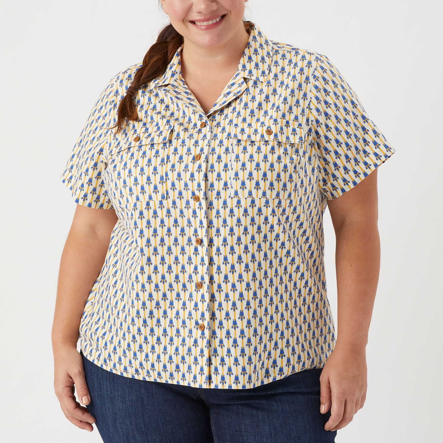 Women's Plus Artisan Hemp Untucked Camp Shirt