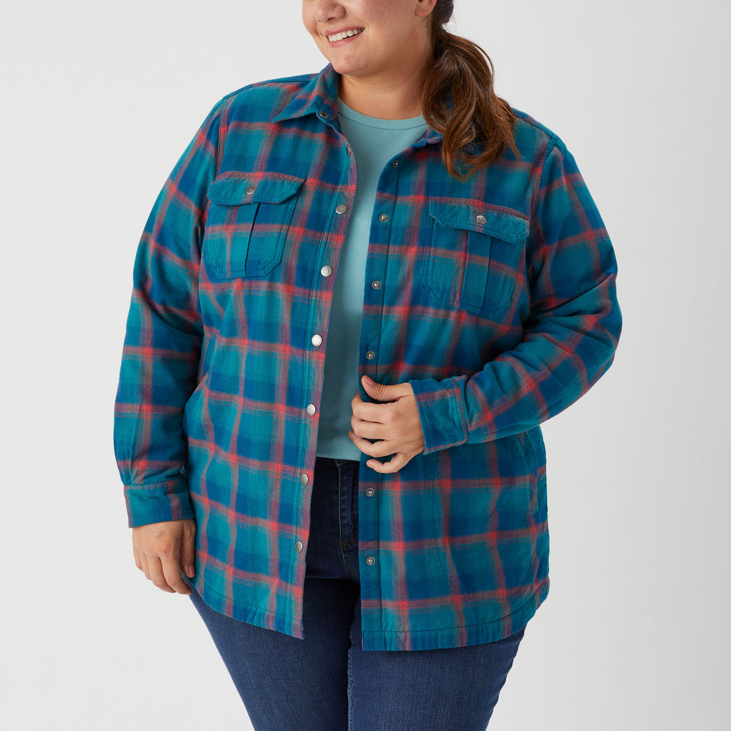 Women's Plus Free Swingin' Lined Flannel Shirt