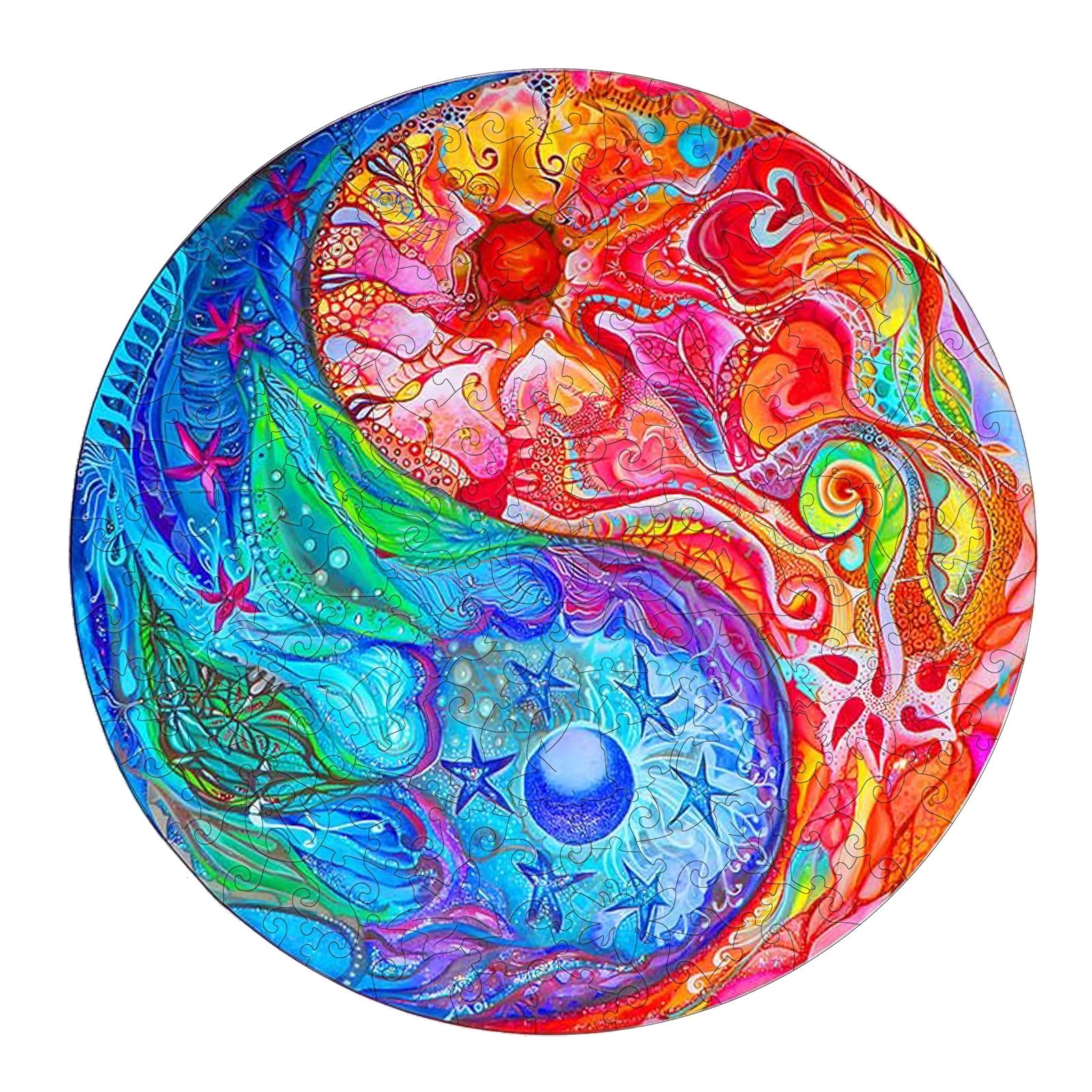 Yin Yang Mandala-2 Wooden Jigsaw Puzzle