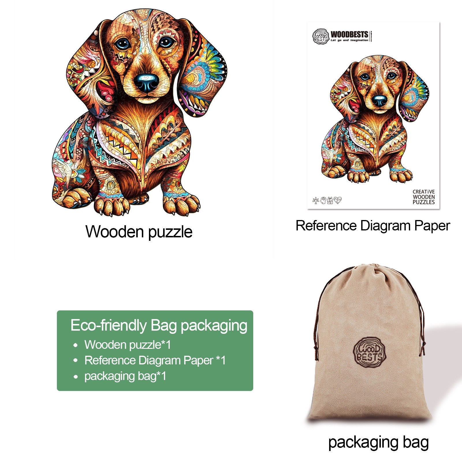 Dachshund 3 Wooden Jigsaw Puzzle