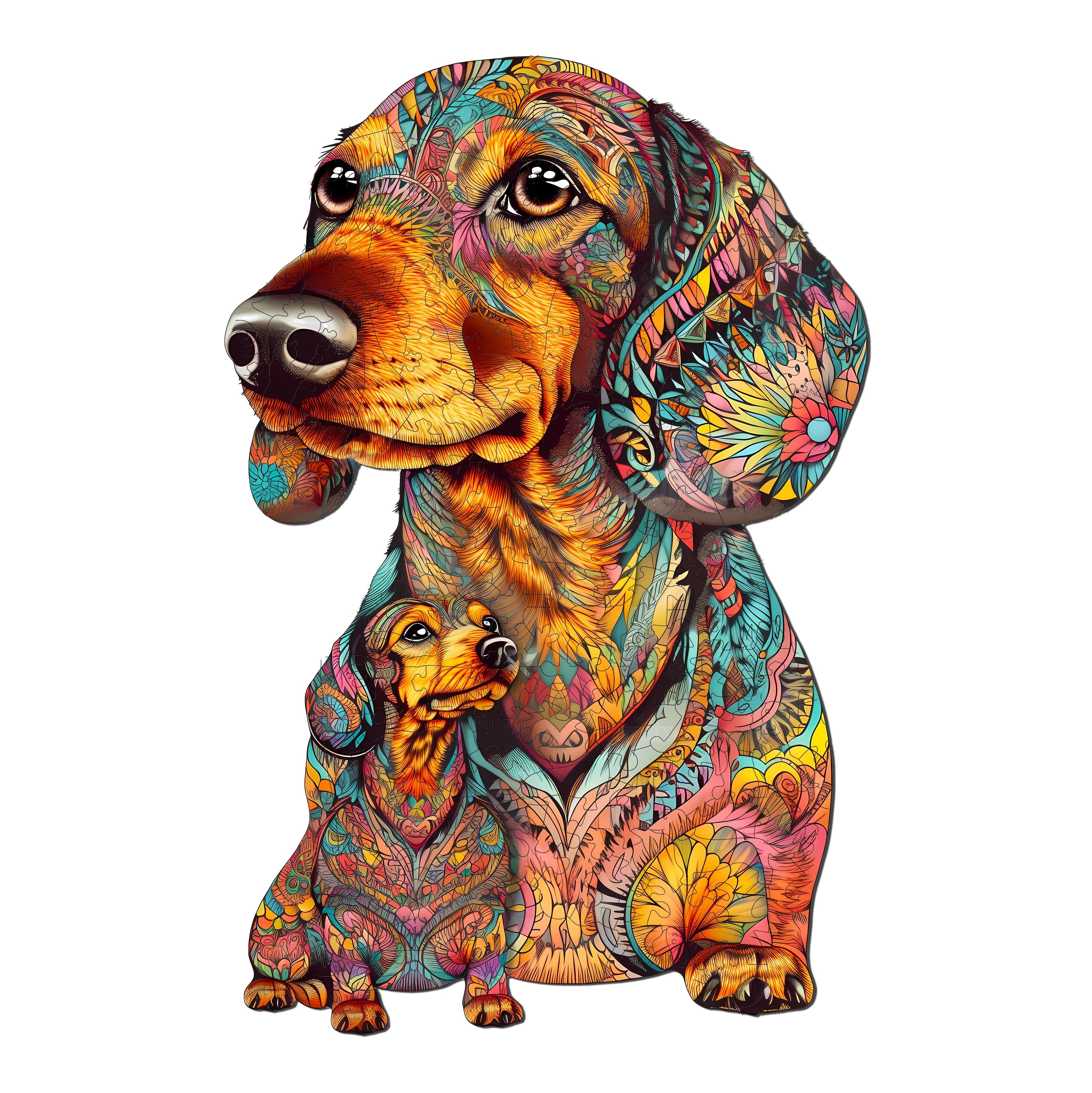 Dachshund Family Wooden Jigsaw Puzzle