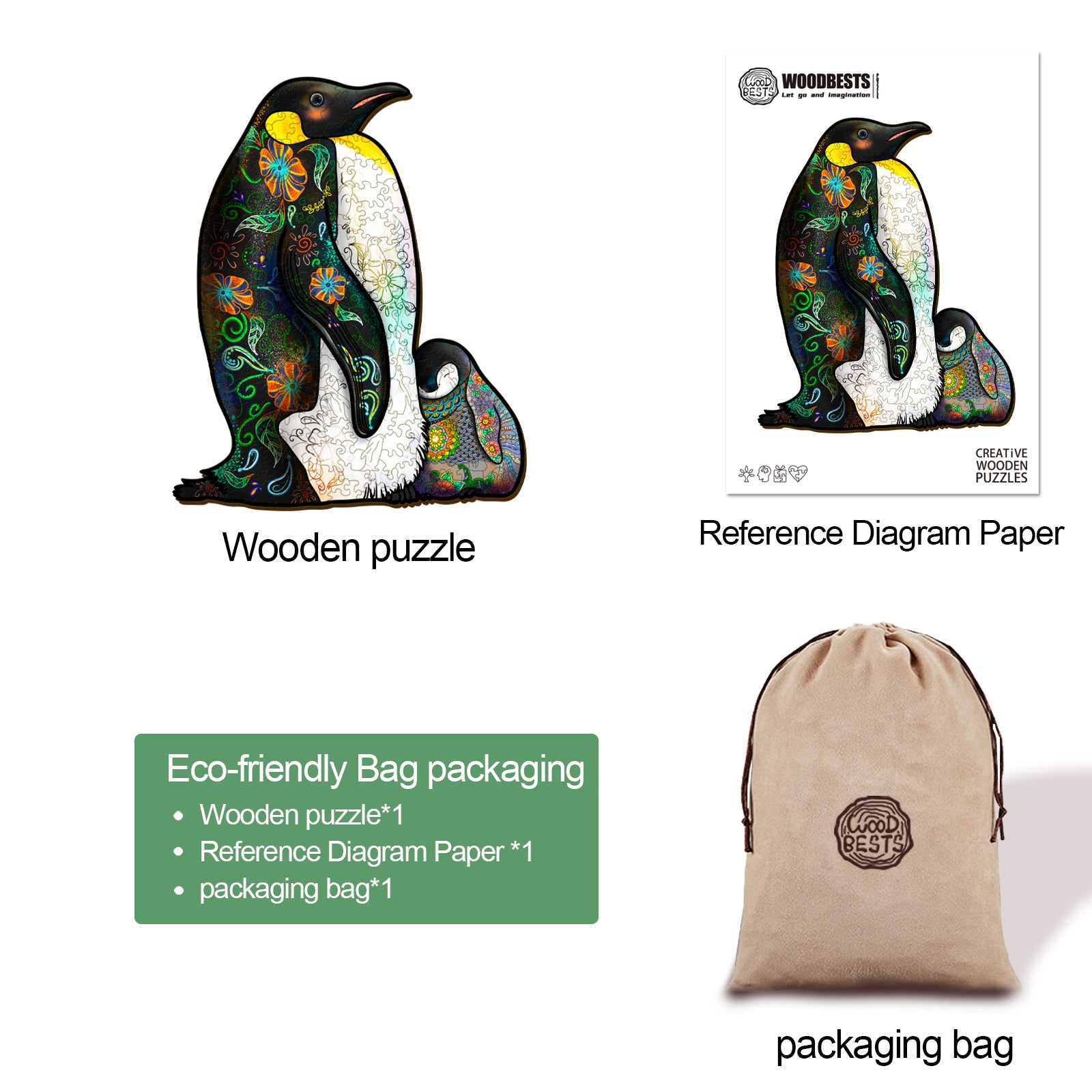 Emperor Penguin Wooden Jigsaw Puzzle