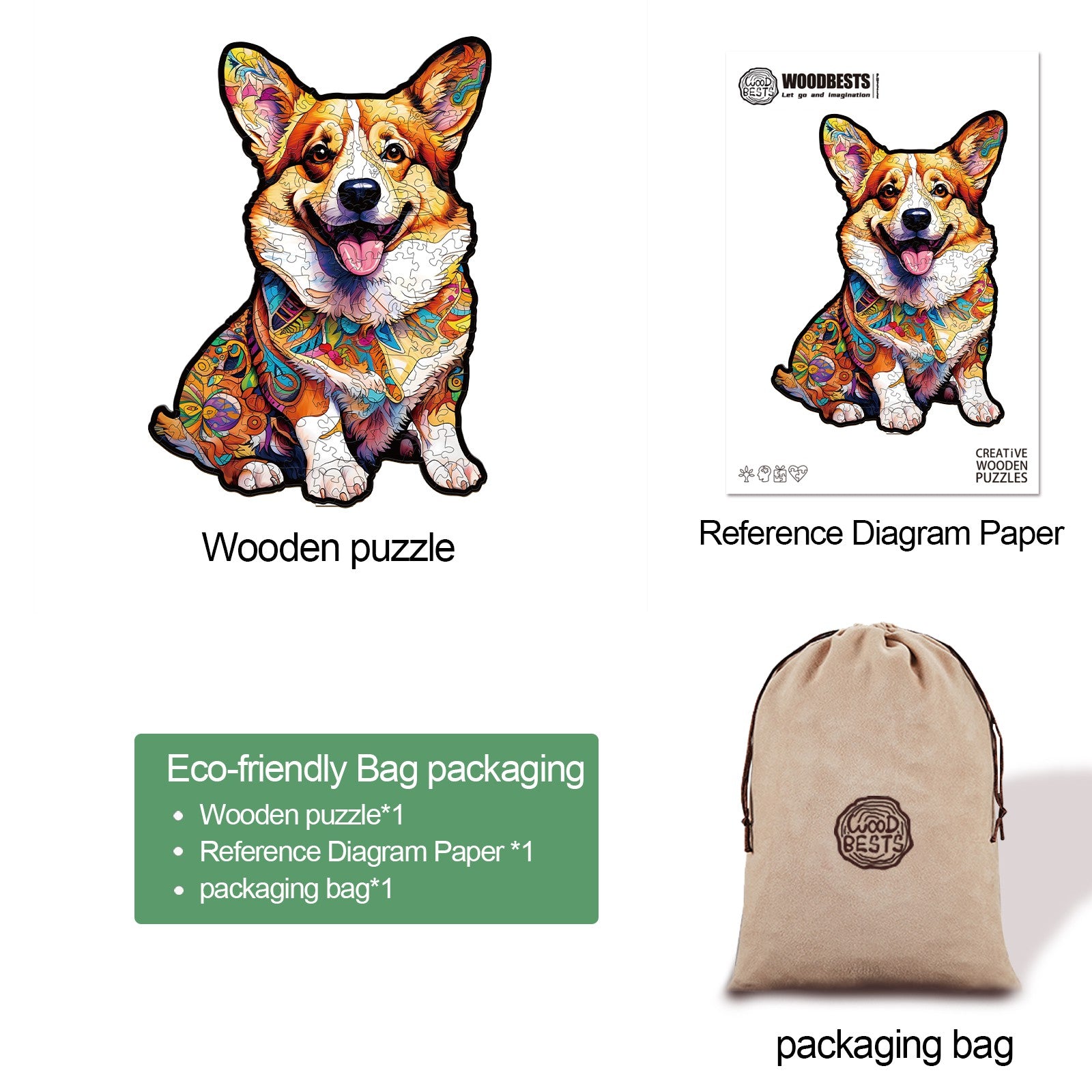 Clever Corgi 2 Wooden Jigsaw Puzzle