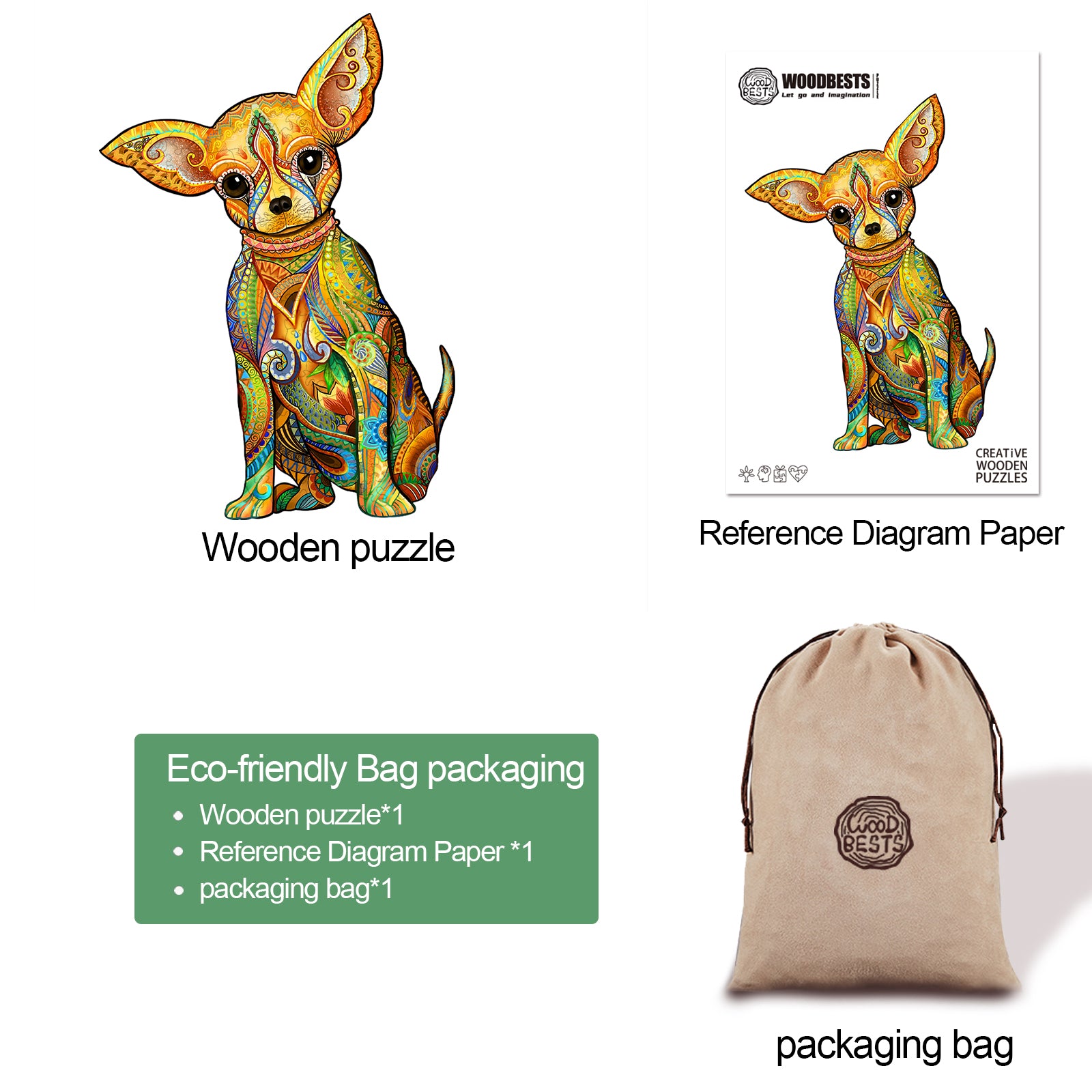 Chihuahua Wooden Jigsaw Puzzle