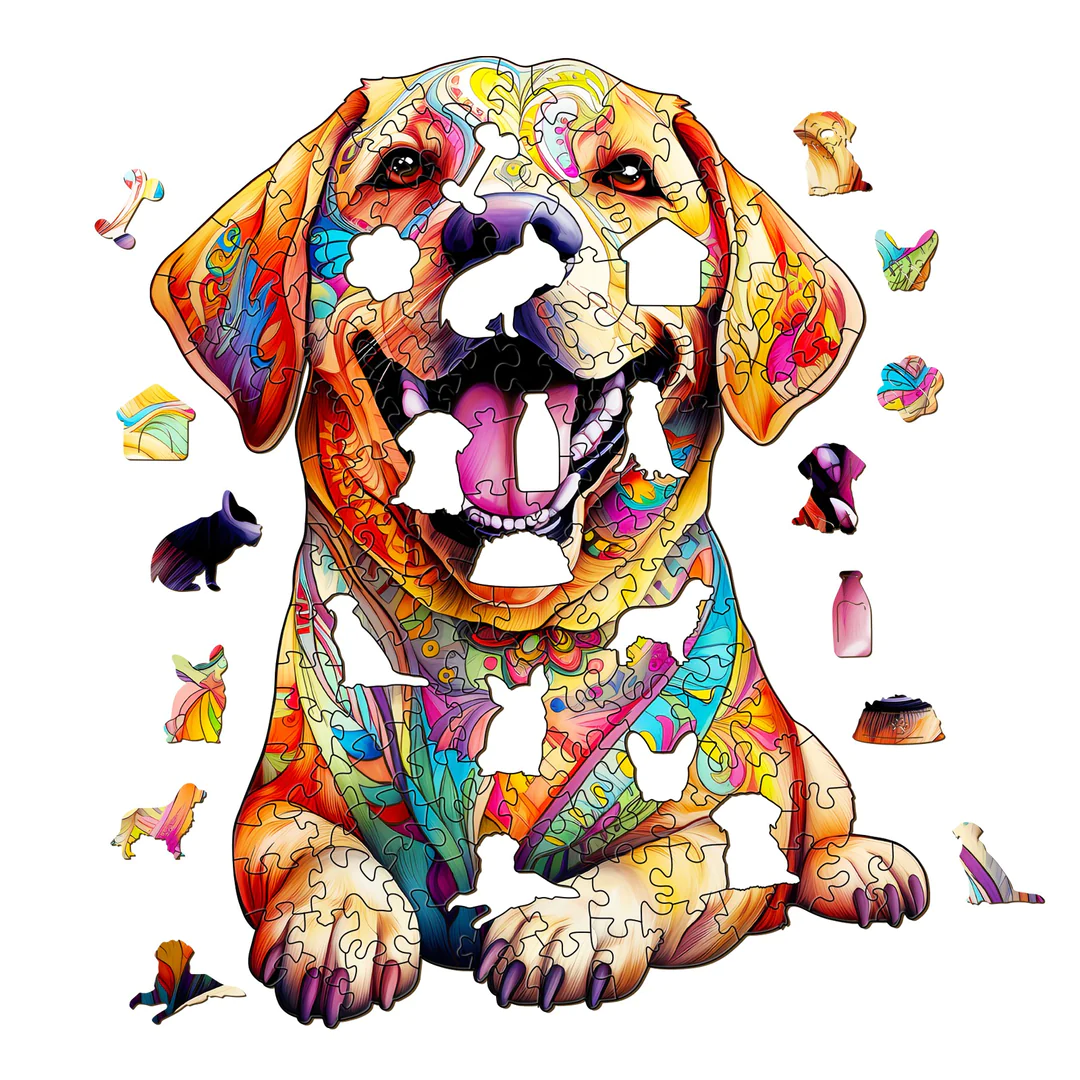Yellow Labrador Wooden Jigsaw Puzzle