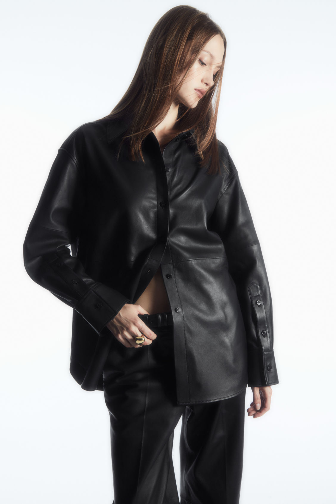 OVERSIZED LEATHER SHIRT