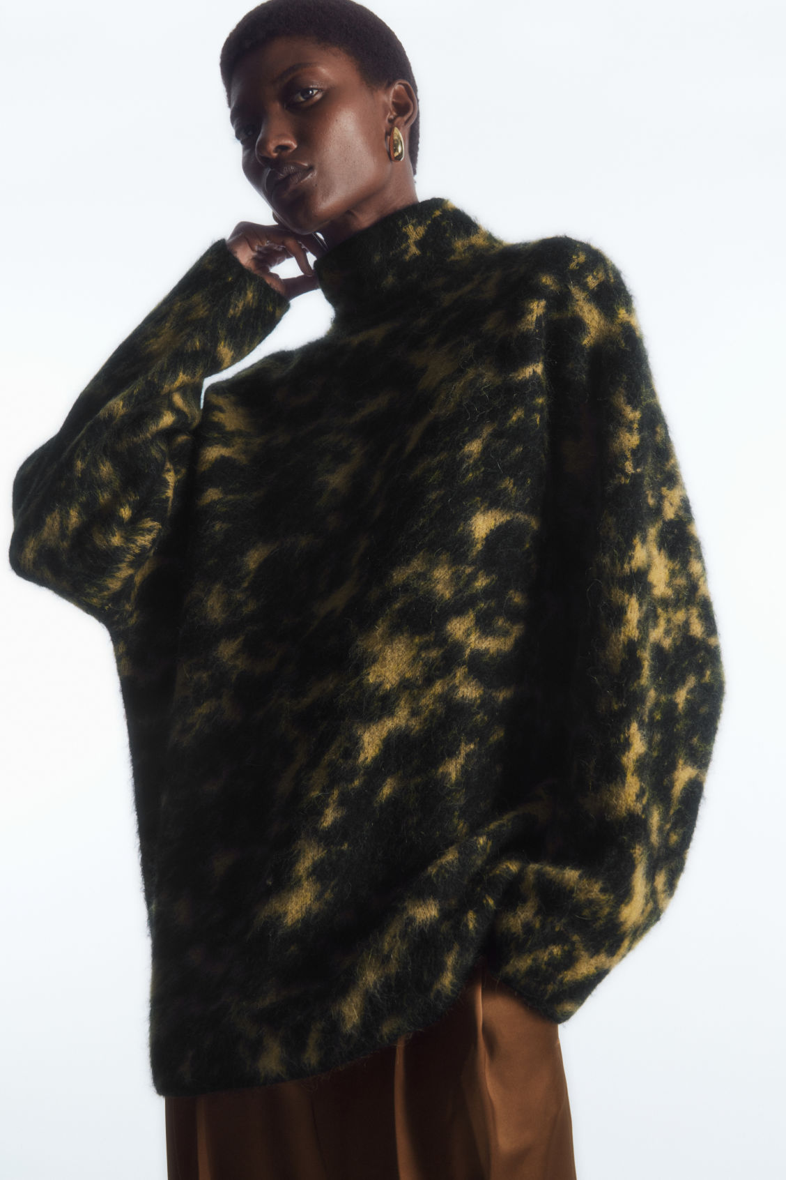 TORTOISESHELL-JACQUARD ALPACA-BLEND JUMPER