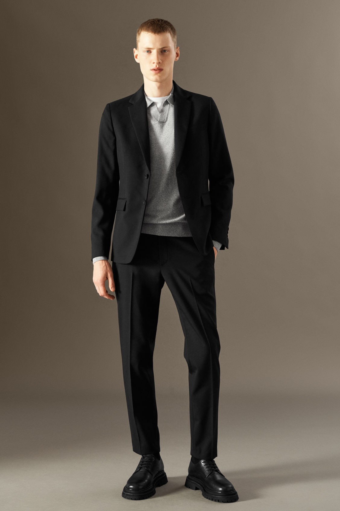 WOOL-HOPSACK TROUSERS - SLIM