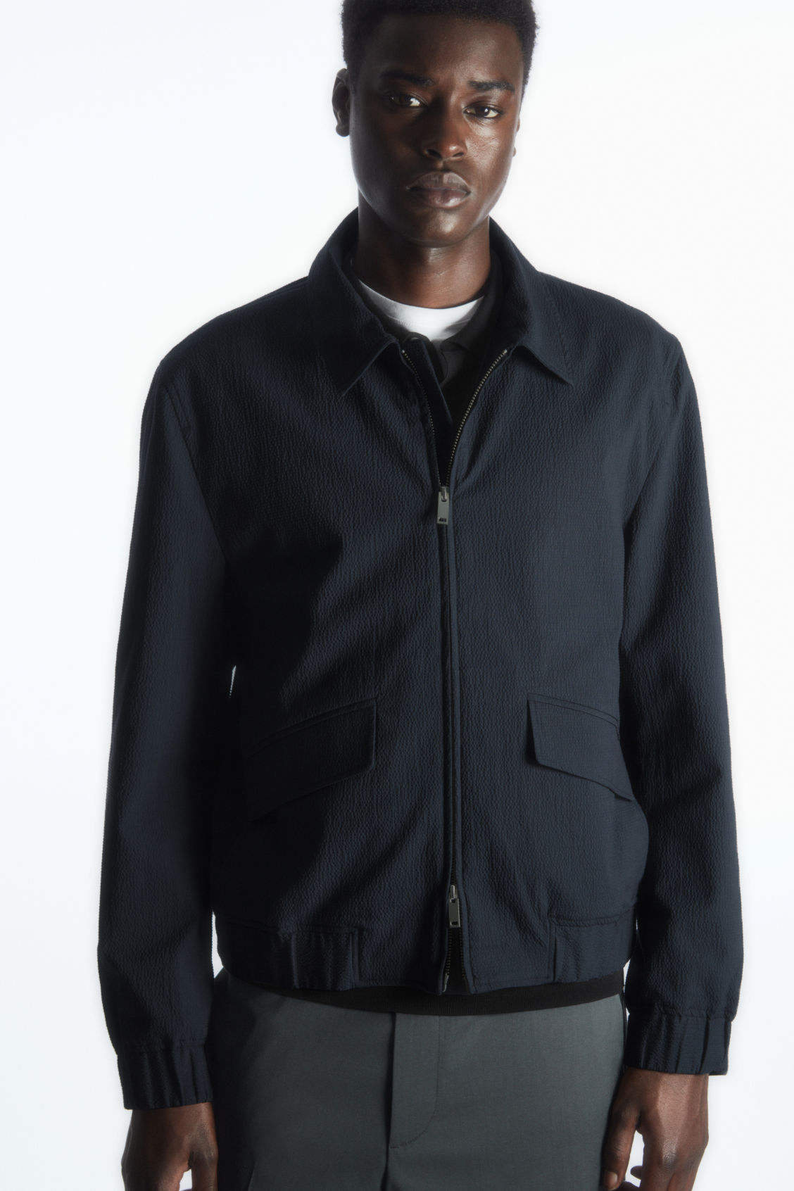 SEERSUCKER BLOUSON JACKET