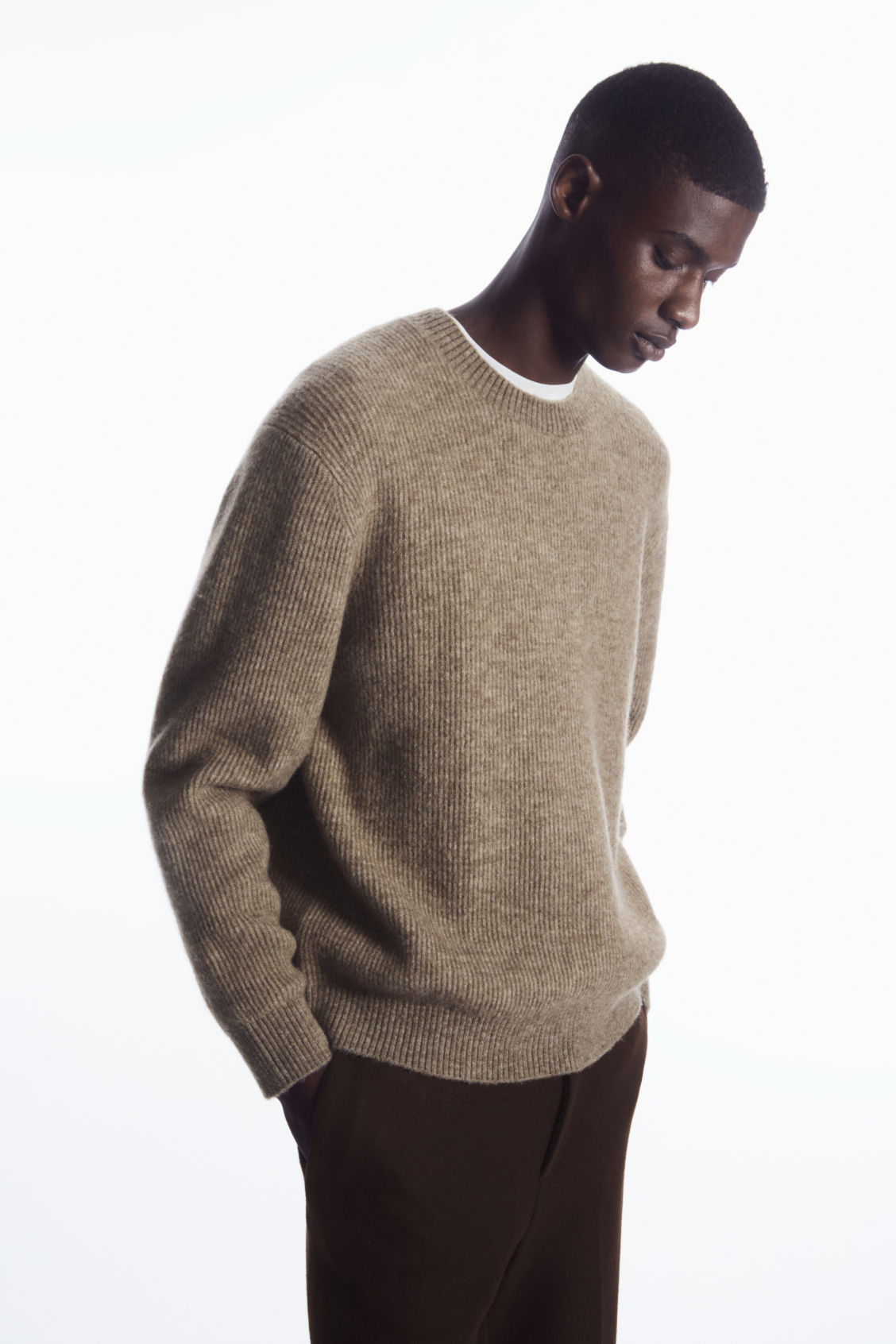 TEXTURED WOOL-BLEND JUMPER