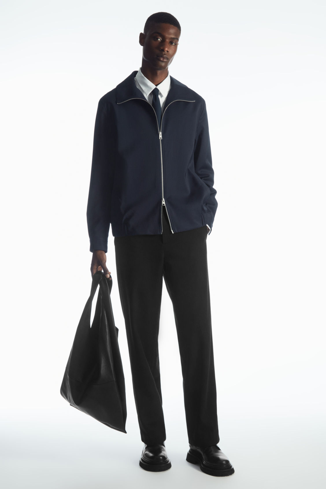 WOOL-BLEND RELAXED TAILORED TROUSERS