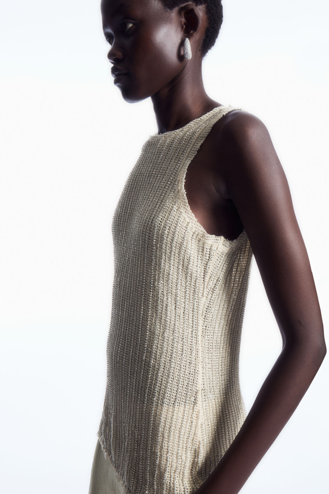 EMBELLISHED MESH TANK TOP