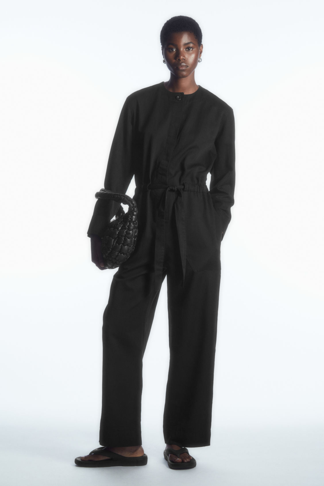 DRAWSTRING-WAIST JUMPSUIT
