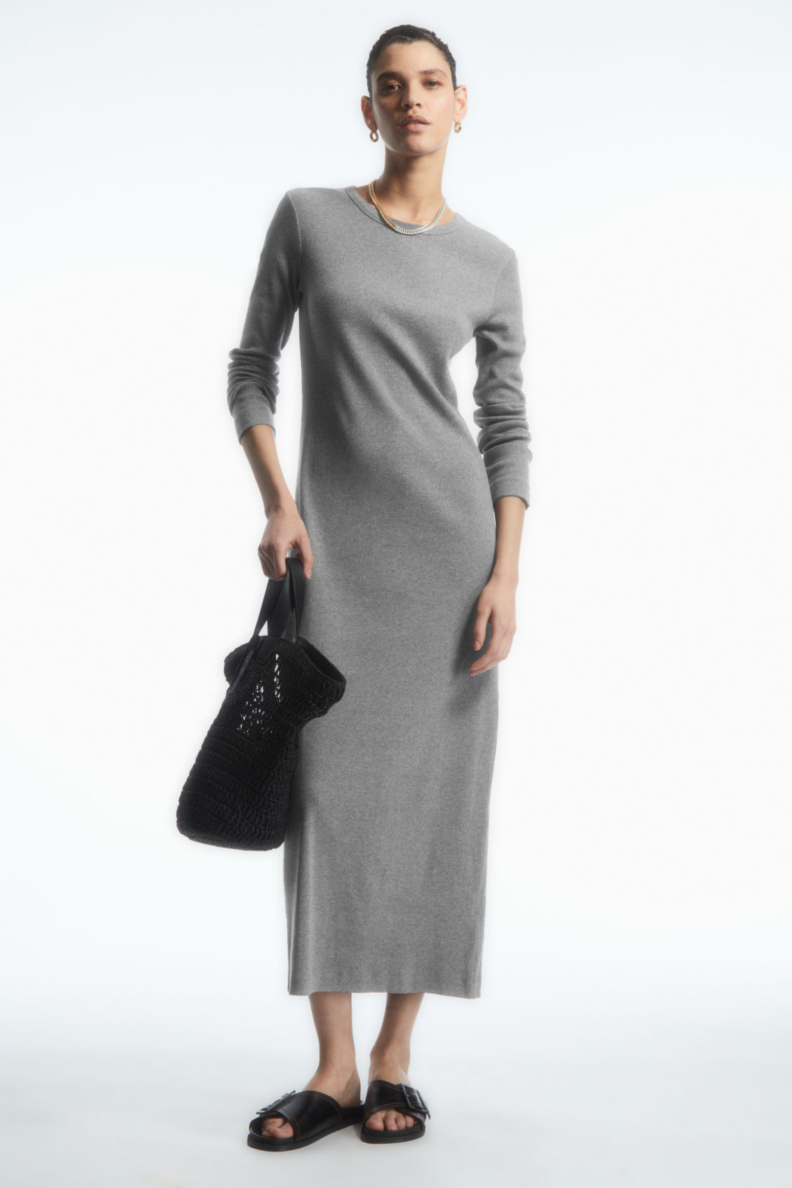 RIBBED JERSEY MAXI DRESS