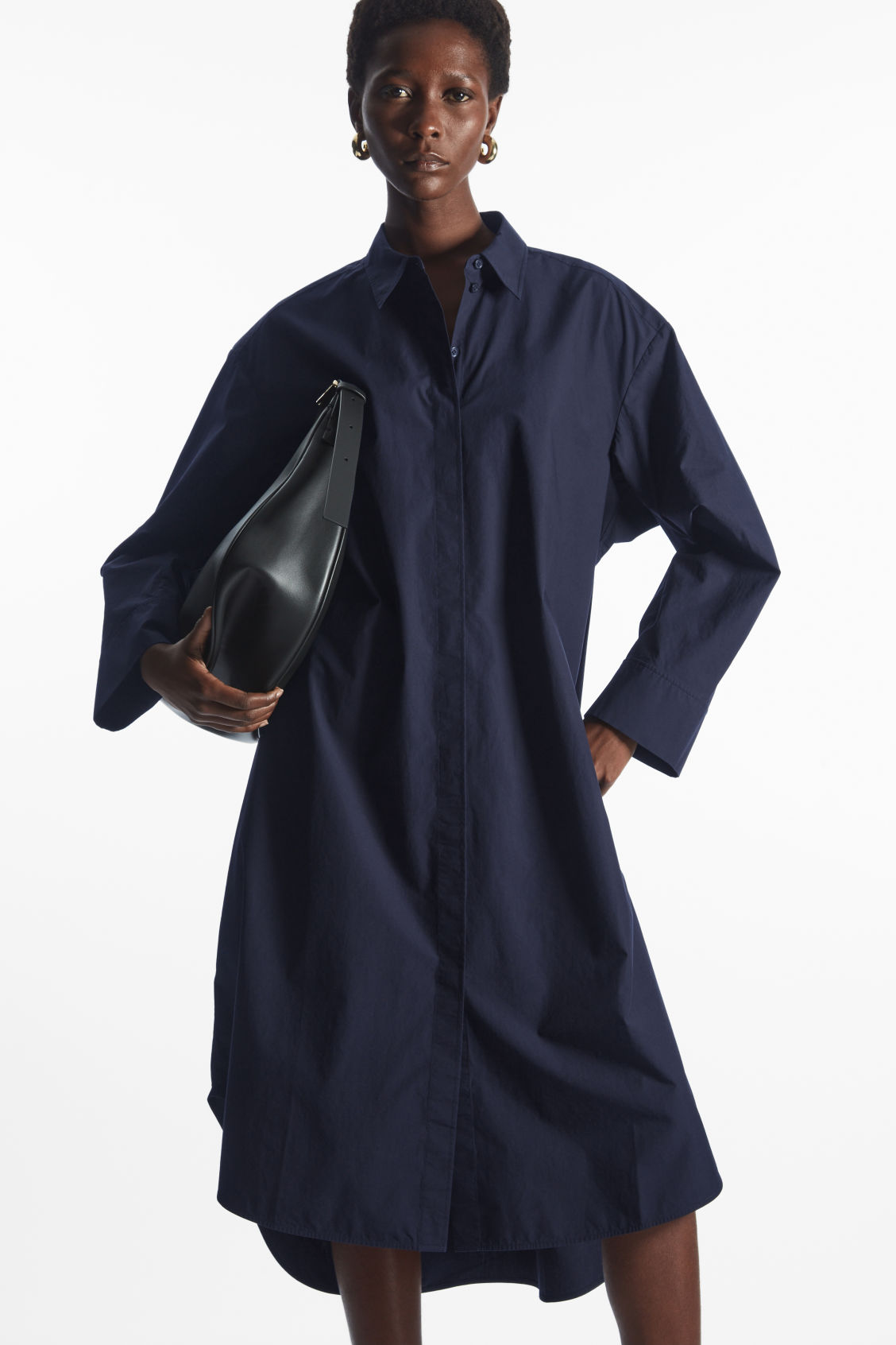 DECONSTRUCTED MIDI SHIRT DRESS