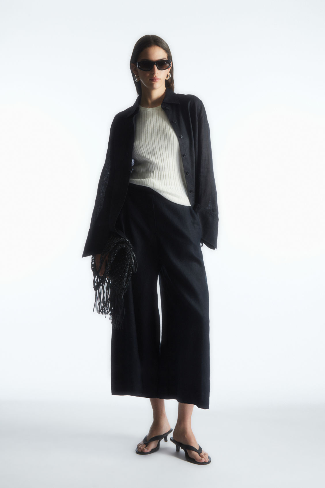 HIGH-WAISTED LINEN CULOTTES