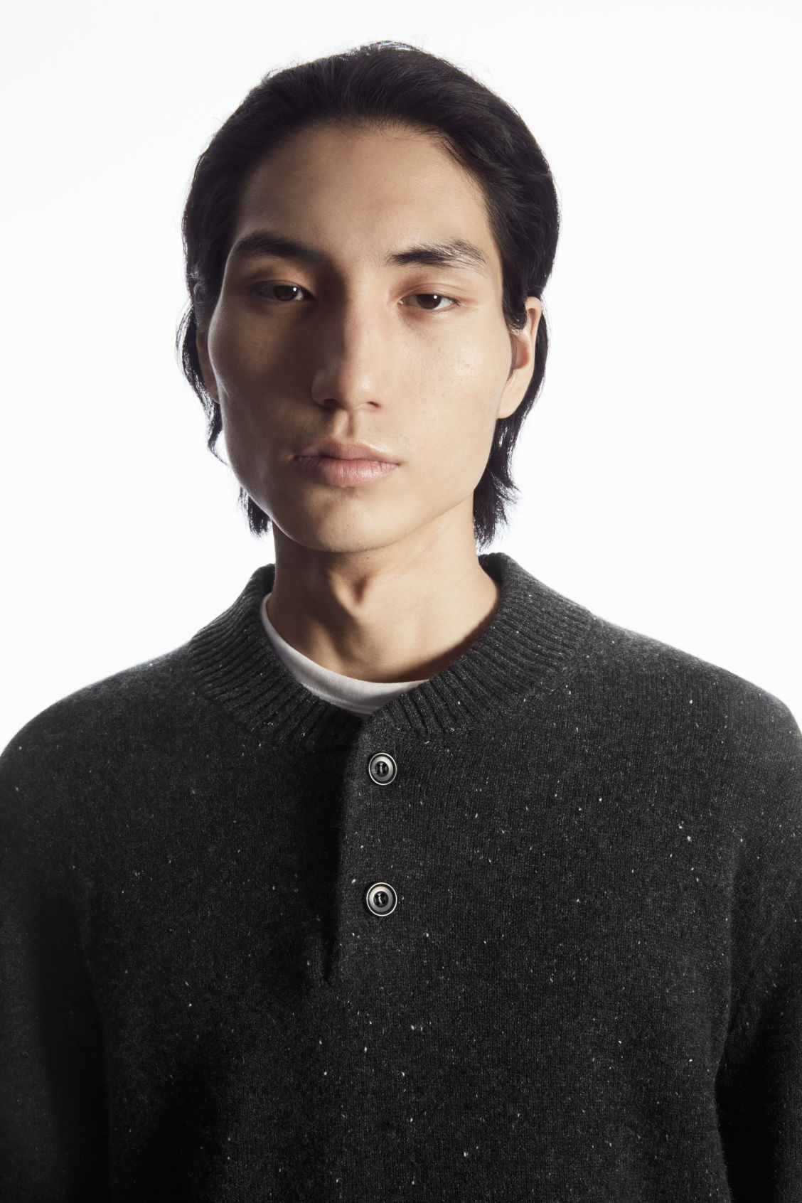 PURE CASHMERE HENLEY JUMPER