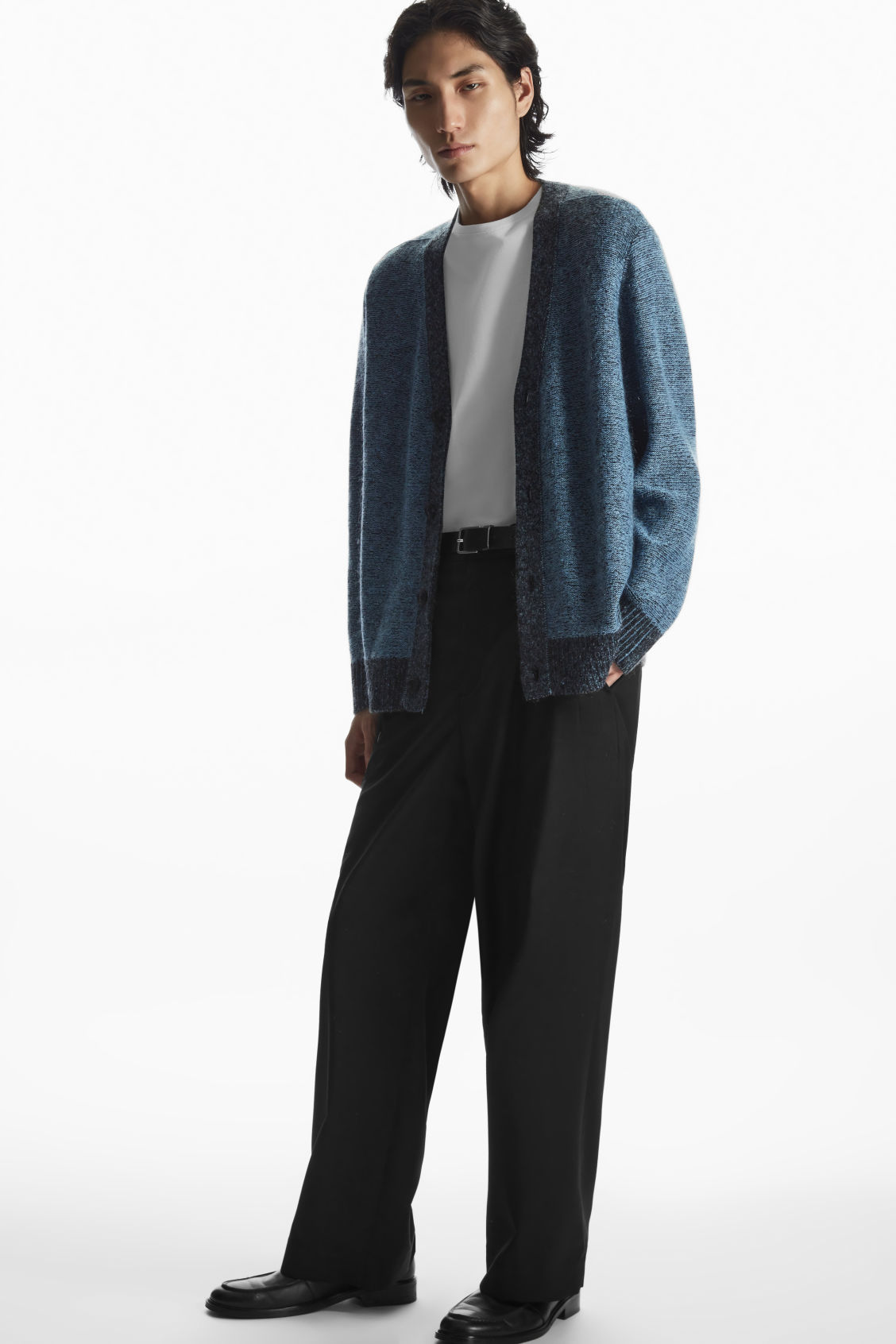 CONTRAST-TRIM WOOL-BLEND CARDIGAN